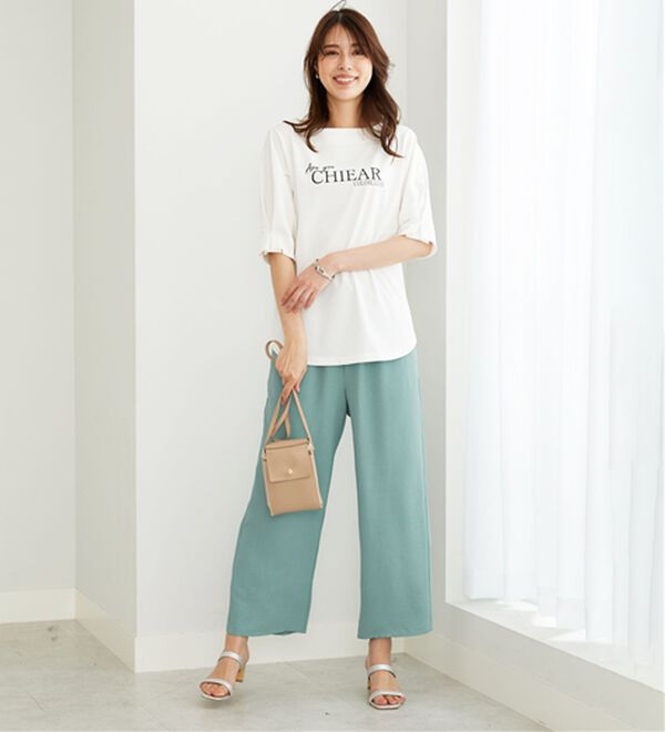 BELLUNA（ベルーナ）の「お手入れ楽々！ビンテージ素材ワイドパンツ（ワイドパンツ・ガウチョ）」｜詳細画像