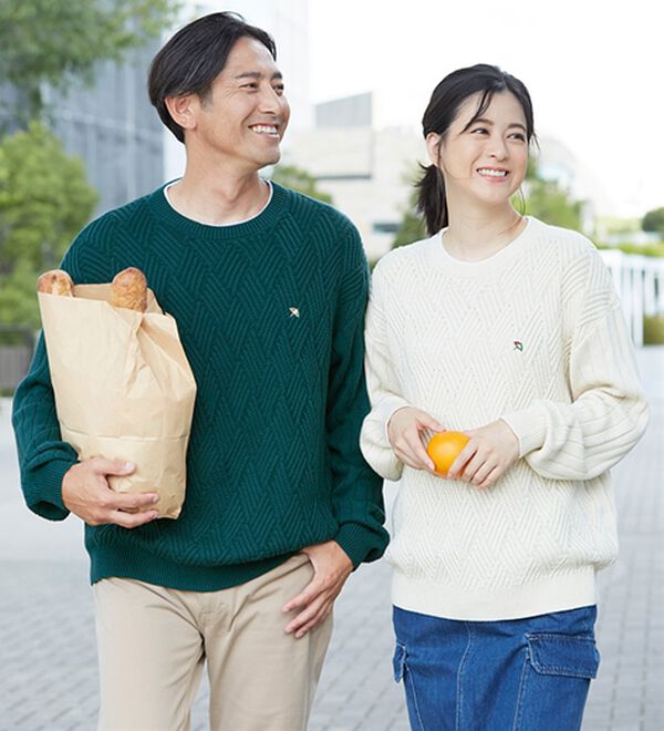 「＜アーノルド　パーマー＞綿１００％立体編レイヤードセーター（メンズニット・セーター）」｜詳細画像