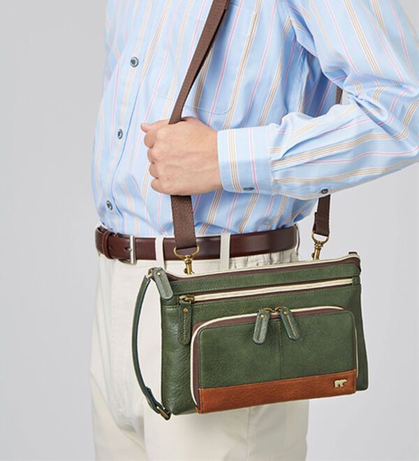 「＜ゴールデンベア＞多機能で便利なコンパクトショルダー（メンズショルダーバッグ）」｜詳細画像