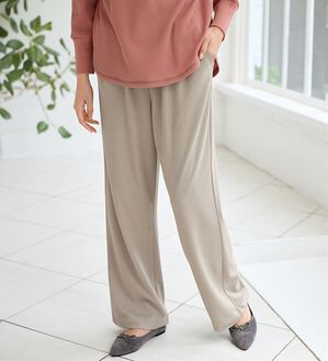 BELLUNA（ベルーナ）の「【メルティポンチ】ドレープイージーパンツ（ワイドパンツ・ガウチョ）」｜グレージュ