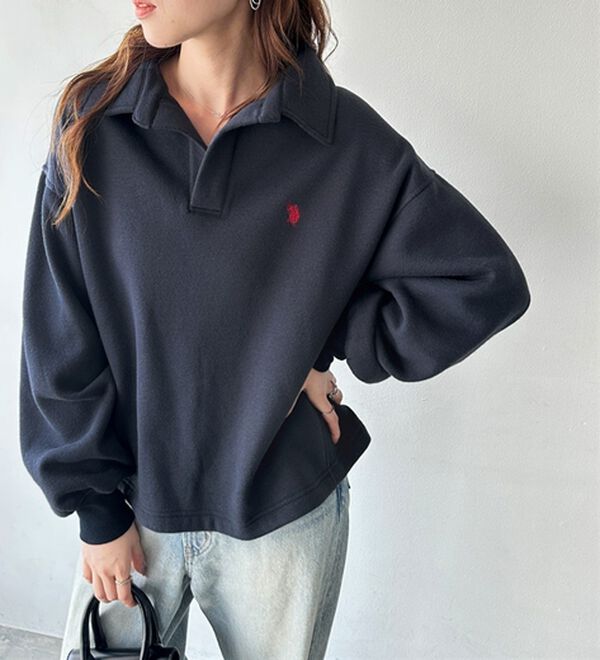 GeeRA（ジーラ）の「【U.S.POLO ASSN.】表ピーチポロ衿スウェット（カットソー）」｜詳細画像