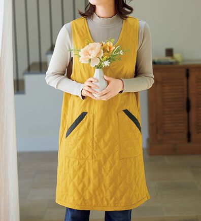 LAVIENNE（ラヴィエンヌ）の「裏フリースあったかキルトエプロン（エプロン）」