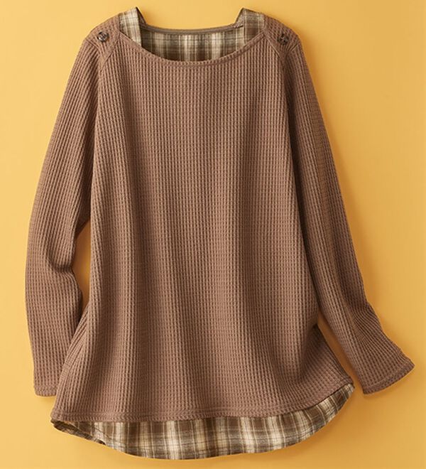 BELLUNA（ベルーナ）の「異素材重ね着風チュニック（チュニック）」｜詳細画像