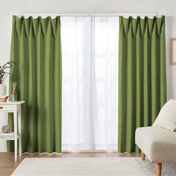 1・2級遮光＆断熱保温＆UV見えにくいレース付カーテンセット＜4枚