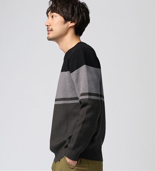 REMEN'S（リメンズ）の「【洗える】やわらかタッチボーダークルーネックセーター（メンズニット・セーター）」｜詳細画像