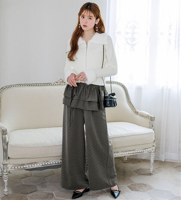 alotta（アロッタ）の「【Corie】シャギーデザインＷジップニットカーデ（ニットカーディガン）」｜詳細画像