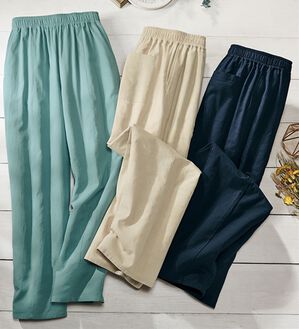 ルフラン（ルフラン）の「【３本組】綿レーヨンゆったりパンツ（フルレングスパンツ）」｜3本組