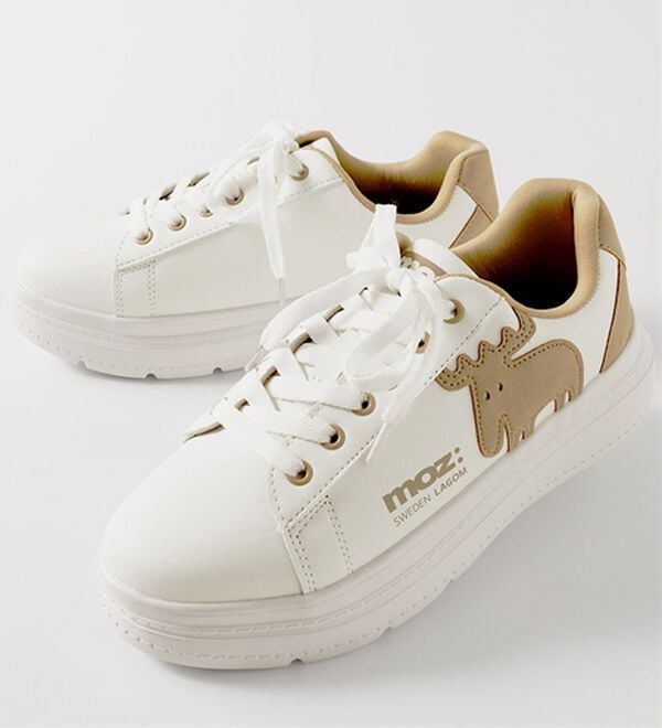 BELLUNA（ベルーナ）の「＜ＭＯＺ＞厚底軽量スニーカー（スニーカー）」｜ホワイト&times;ベージュ