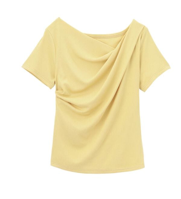 RANAN（ラナン）の「【新色追加】ひんやり上品ドレープリブTシャツ（カットソー）」｜詳細画像