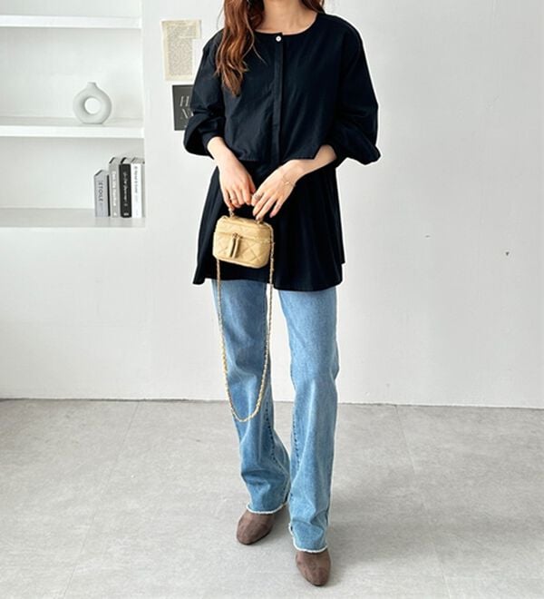 GeeRA（ジーラ）の「羽織にもなる！ペプラムシャツチュニック（チュニック）」｜詳細画像