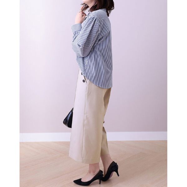 BELLUNA（ベルーナ）の「ウーリッシュ素材釦使いワイドパンツ（ワイドパンツ・ガウチョ）」｜詳細画像