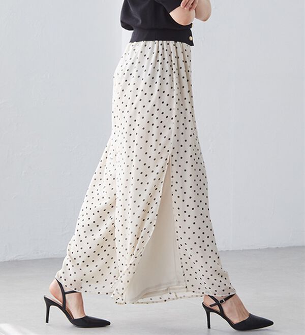 RANAN（ラナン）の「ひんやり！サイドスリットシフォンパンツ（フルレングスパンツ）」｜詳細画像