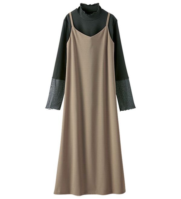 BELLUNA（ベルーナ）の「【2点セット】袖切替プルオーバー付ワンピアンサンブル（その他ワンピース）」｜詳細画像