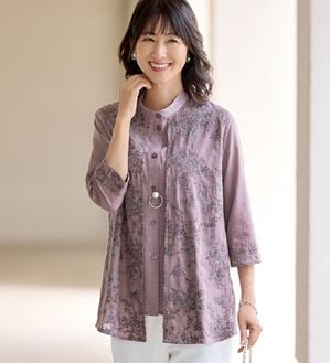 BELLUNA（ベルーナ）の「＜配色刺しゅうが目を惹く！＞小花配色刺しゅうブラウス（ブラウス）」｜詳細画像