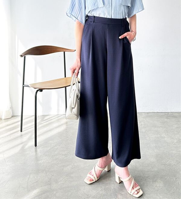 GeeRA（ジーラ）の「接触冷感！美脚ストレッチワイドパンツ（ワイドパンツ・ガウチョ）」｜詳細画像