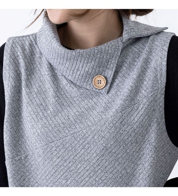 BELLUNA（ベルーナ）の「杢調テレコ素材衿デザインアンサンブル（アンサンブル）」｜詳細画像