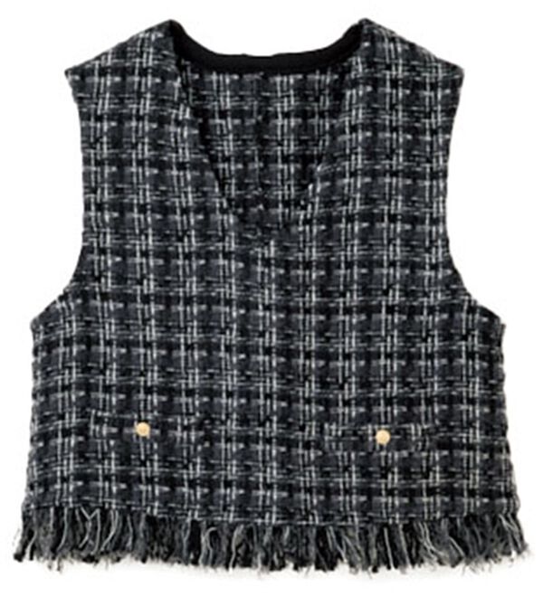 RANAN（ラナン）の「ツイードショートベスト（ベスト）」｜詳細画像