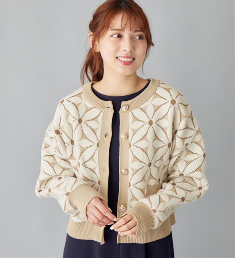 PAULE KA ポールカ○フラワージャカード柄カーディガン○ワンピースに