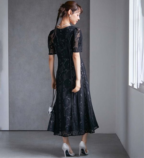 RANAN（ラナン）の「花柄レースフレアーシルエットドレス（その他ワンピース）」｜詳細画像