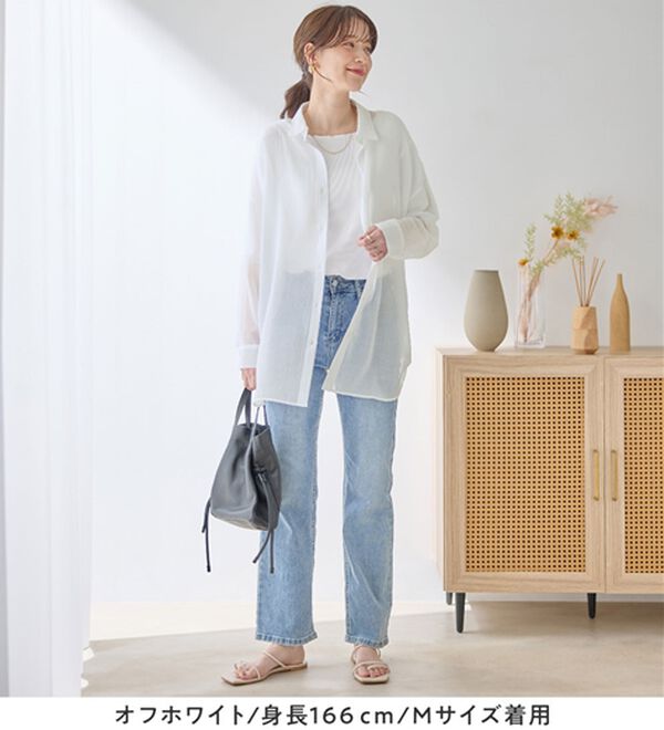 Viola e Viola（ヴィオラ エ ヴィオラ）の「シアー楊柳ゆったりシャツ（シャツ）」｜詳細画像