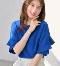 alotta（アロッタ）の「【４つの機能付】ひんやりフリル袖ブラウスＴシャツ（ブラウス）」