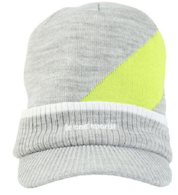 「庇付きニットキャップ（メンズゴルフウェア）」｜グレー