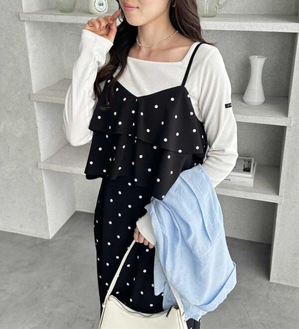 GeeRA（ジーラ）の「フリルキャミワンピース（カットソーワンピース）」｜詳細画像