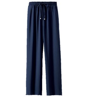 BELLUNA（ベルーナ）の「【快適Ｌａｂ．】お手入れ楽々ビンテージ調素材ワイドパンツ（ワイドパンツ・ガウチョ）」｜ネイビー