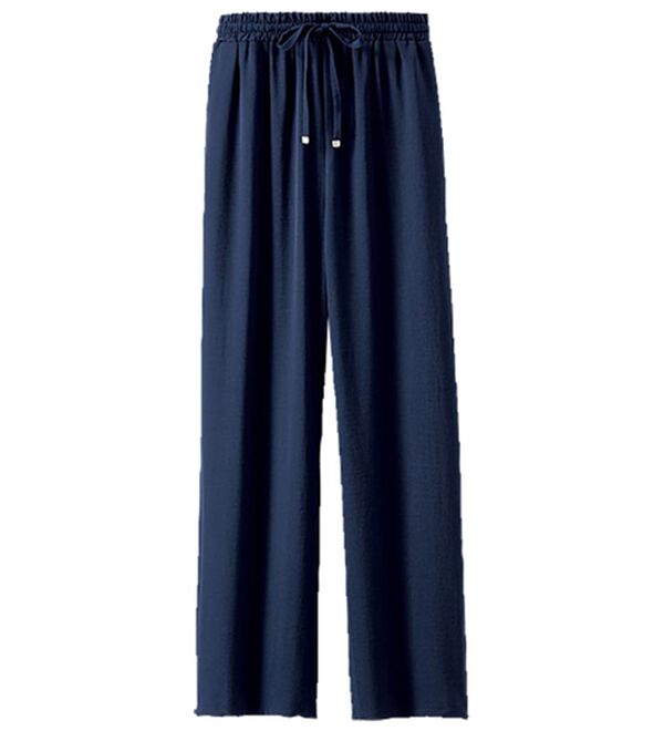 BELLUNA（ベルーナ）の「【快適Ｌａｂ．】お手入れ楽々ビンテージ調素材ワイドパンツ（ワイドパンツ・ガウチョ）」｜ネイビー