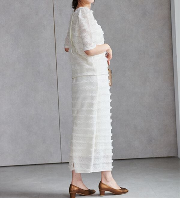 RANAN（ラナン）の「フリルレースパフスリーブトップス（カットソー）」｜詳細画像