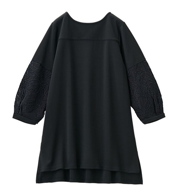 RANAN（ラナン）の「機能付！袖レース切替ロング丈カットソー（チュニック）」｜詳細画像