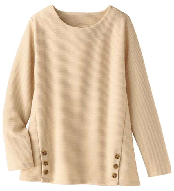 BELLUNA（ベルーナ）の「サイドボタンデザイン立体編地プルオーバー（カットソー）」｜詳細画像