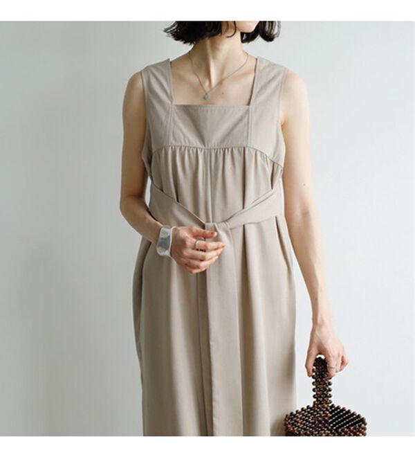 GeeRA（ジーラ）の「リネンタッチリボンサロペットパンツ（オールインワン）」｜詳細画像