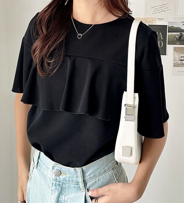 GeeRA（ジーラ）の「ラッフルフリルフレアースリーブＴブラウス（ブラウス）」｜詳細画像