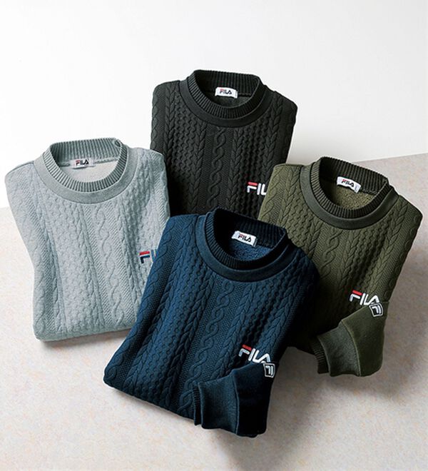 「＜フィラ＞ニット使いフクレジャカードトレーナー（メンズトレーナー）」｜詳細画像