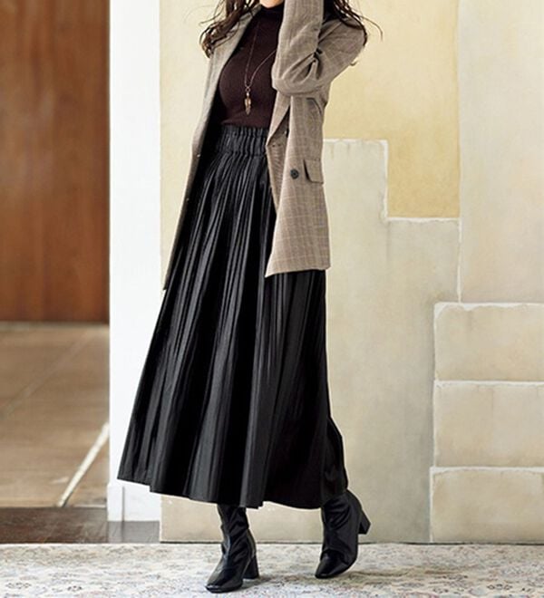 ルフラン（ルフラン）の「合皮プリーツスカート＜ブランシュ＞（ロングスカート）」｜詳細画像