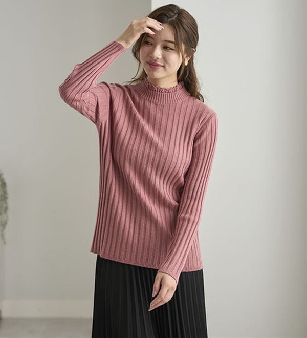 BELLUNA（ベルーナ）の「ウール入りウォッシャブルセーター（ニット・セーター）」｜詳細画像