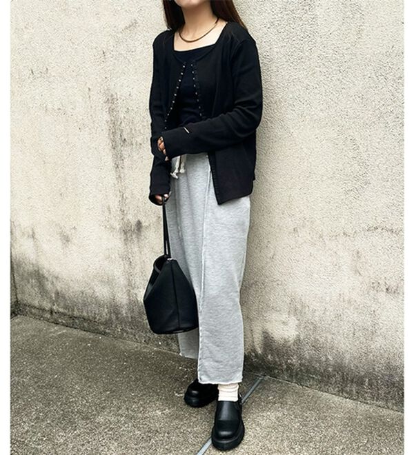 GeeRA（ジーラ）の「すっきり見え！フロントラインスウェットナロースカート（ロングスカート）」｜詳細画像