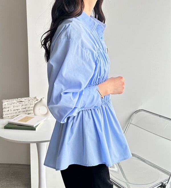 GeeRA（ジーラ）の「シャーリングビスチェデザインシャツ（シャツ）」｜詳細画像