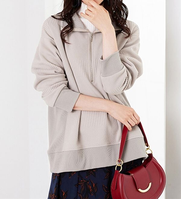 BELLUNA（ベルーナ）の「ボーダージャカードハーフジッププルオーバー（カットソー）」｜詳細画像