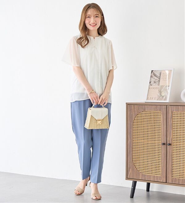 alotta（アロッタ）の「ピンタックパールボタンデザインブラウス（ブラウス）」｜詳細画像