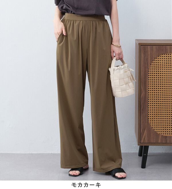 Viola e Viola（ヴィオラ エ ヴィオラ）の「さらテロ楽ちんストレートパンツ【選べる丈】（フルレングスパンツ）」｜詳細画像