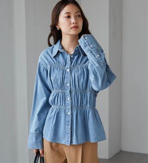 RANAN（ラナン）の「ライトデニムシャーリングデザインシャツブルー（シャツ）」｜ブルー