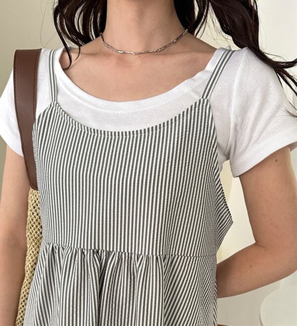 GeeRA（ジーラ）の「サッカー素材バックリボンキャミワンピース（その他ワンピース）」｜詳細画像