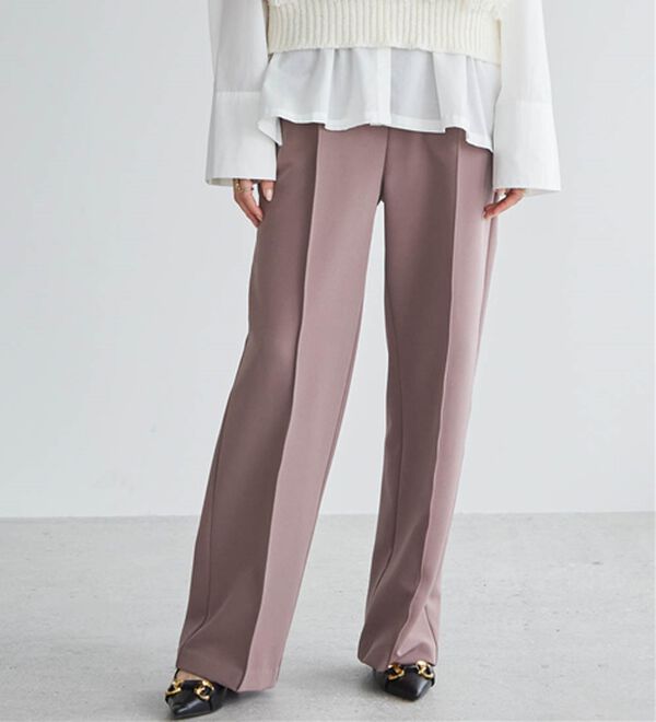 RANAN（ラナン）の「裏起毛美脚シルエットピンタックワイドパンツ（フルレングスパンツ）」｜詳細画像