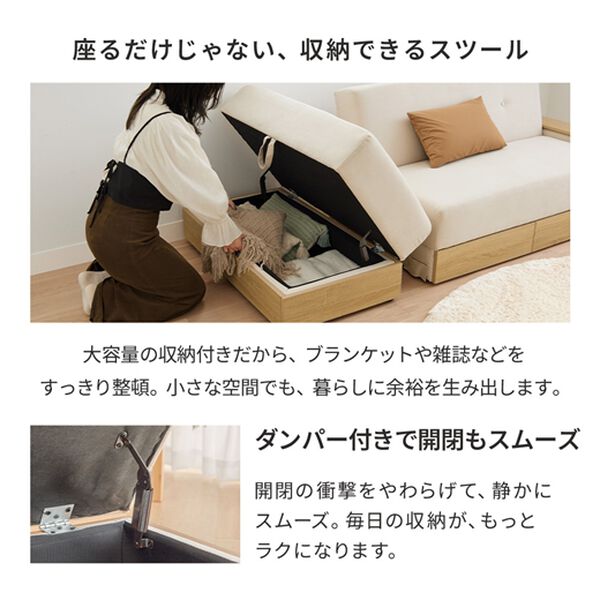 iellio（イエリオ）の「収納付ソファベッド　Ｅｕｎａ（ソファ）」｜詳細画像