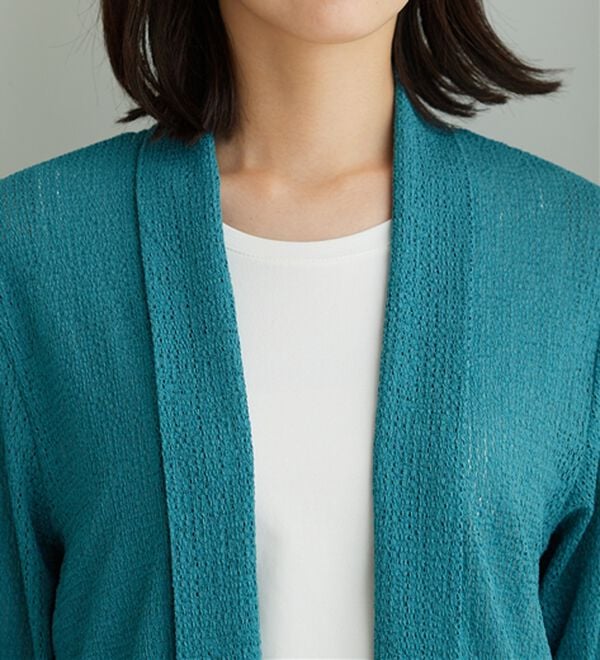BELLUNA（ベルーナ）の「メッシュ素材トッパーカーディガン（ニットカーディガン）」｜詳細画像