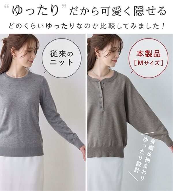 Viola e Viola（ヴィオラ エ ヴィオラ）の「【ゆったり着られる】洗える！ヘンリーネックニット（ニット・セーター）」｜詳細画像