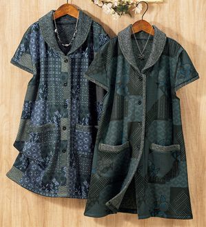 ルフラン（ルフラン）の「【２色組】裏ファー和柄ベスト＜咲良～さくら～＞（パジャマ・ルームウェア）」｜詳細画像