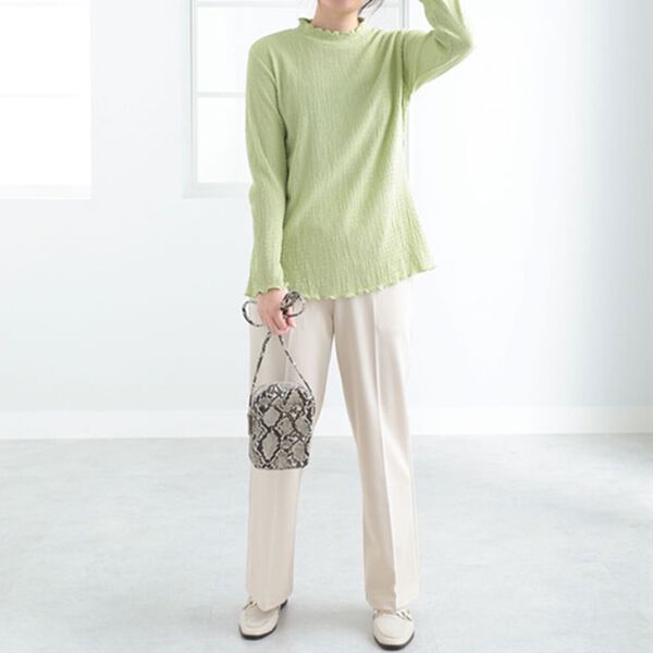 BELLUNA（ベルーナ）の「ジャカード素材ハイネックプルオーバー（カットソー）」｜詳細画像